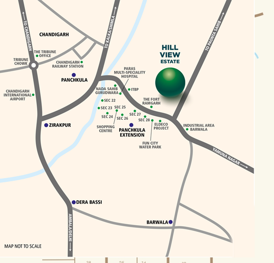 Hillview Estates Panchkula Location Map